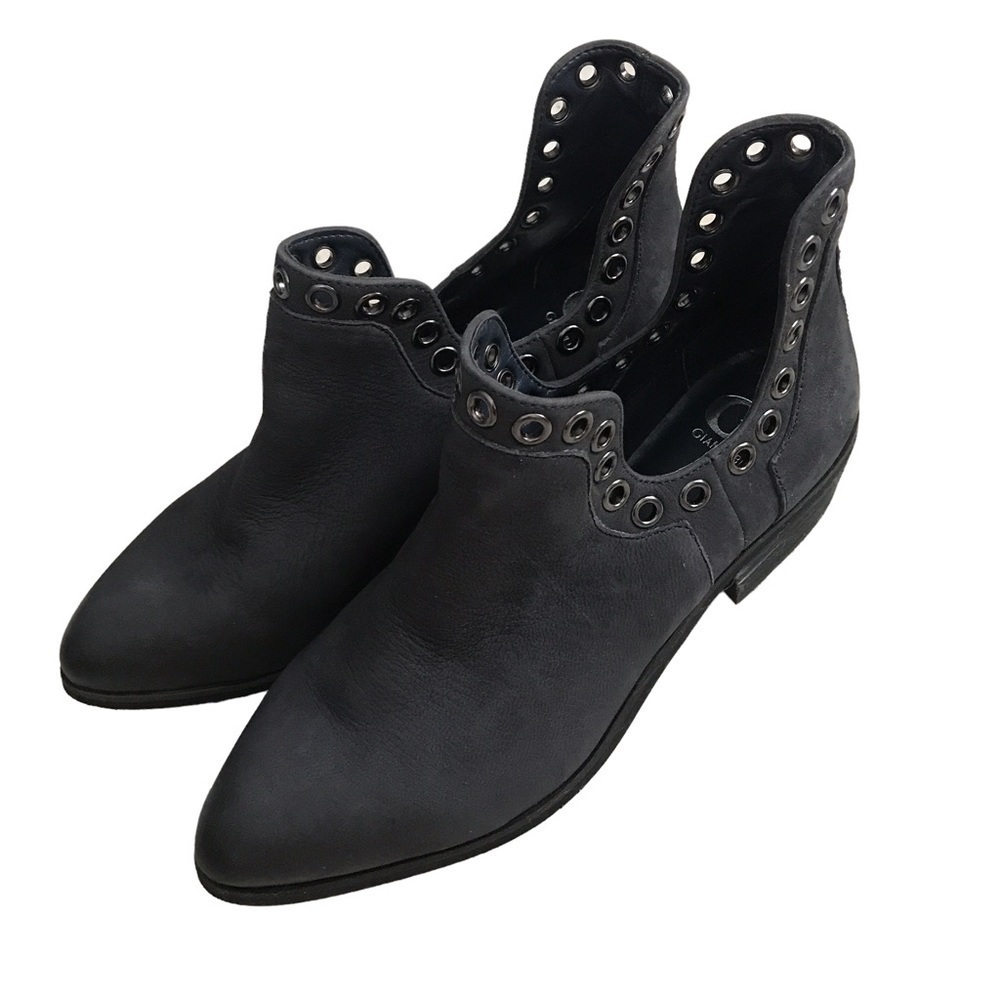 Gianni Bini leather grommet studded ankle booties